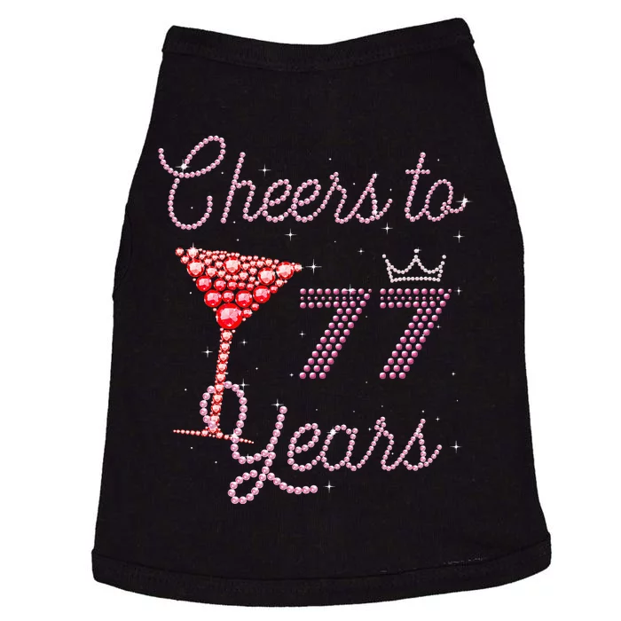 Cheers To 77 Years 77th Birthday 77 Years Old Bday Doggie Tank