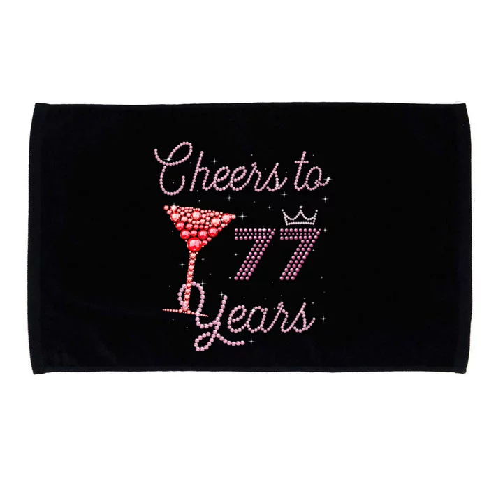 Cheers To 77 Years 77th Birthday 77 Years Old Bday Microfiber Hand Towel