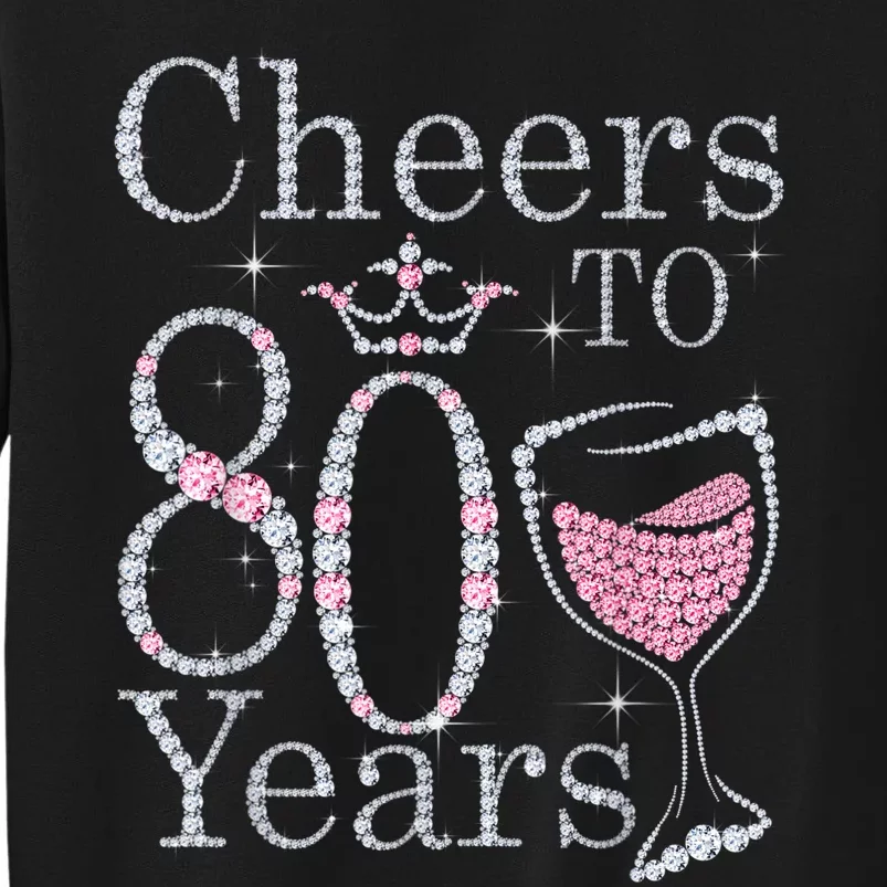 Cheers to 80 Years 1942 80Th Birthday Tee Gift For Wom.e.ns Tall Sweatshirt