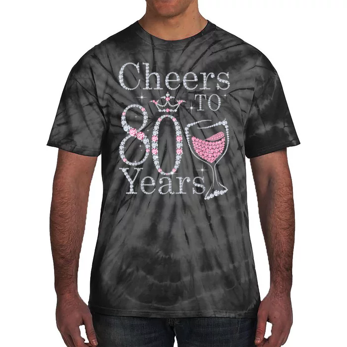 Cheers to 80 Years 1942 80Th Birthday Tee Gift For Wom.e.ns Tie-Dye T-Shirt