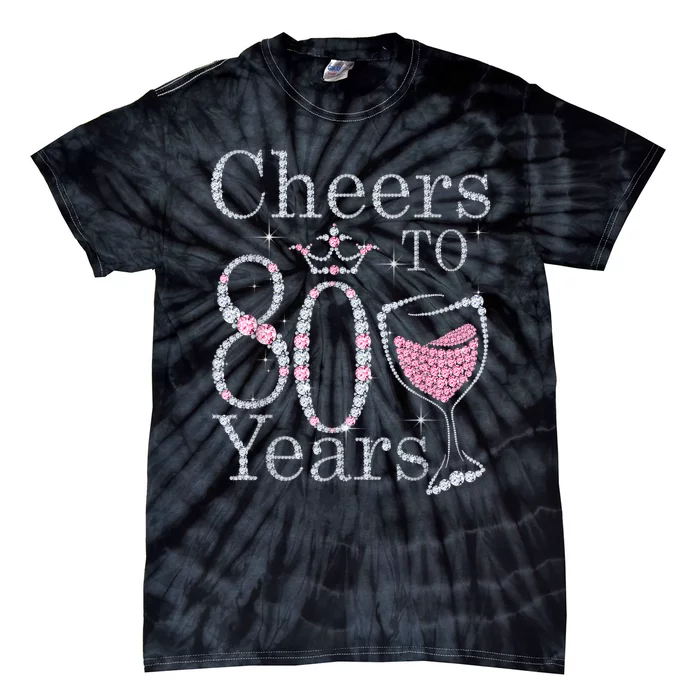 Cheers to 80 Years 1942 80Th Birthday Tee Gift For Wom.e.ns Tie-Dye T-Shirt