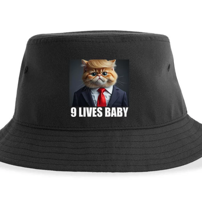 Cat Trump 9 Lives Baby Gift Sustainable Bucket Hat