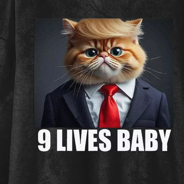 Cat Trump 9 Lives Baby Gift Hooded Wearable Blanket