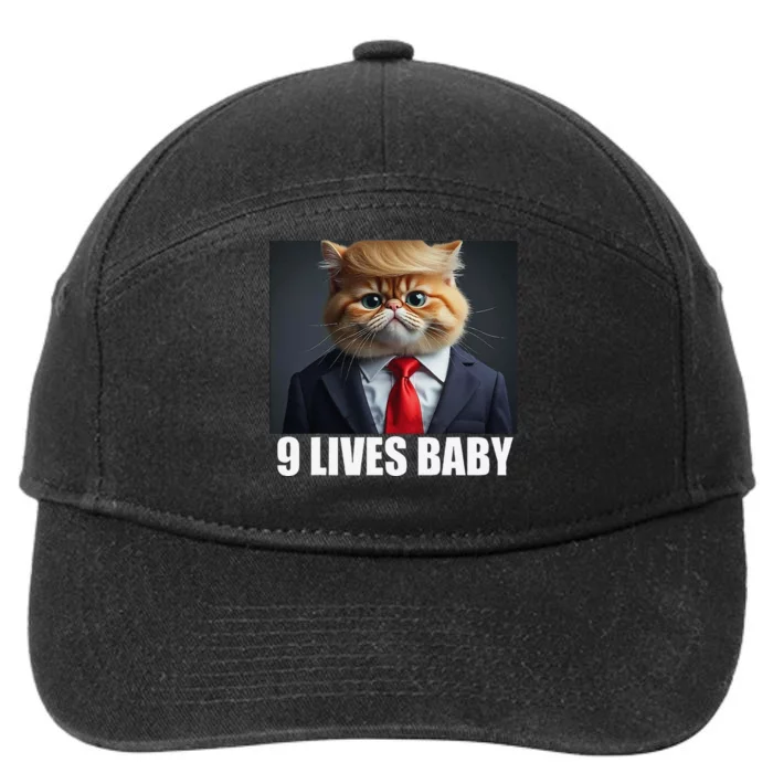 Cat Trump 9 Lives Baby Gift 7-Panel Snapback Hat