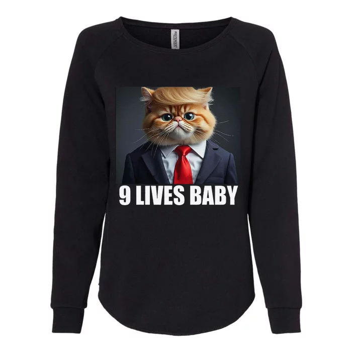 Cat Trump 9 Lives Baby Gift Womens California Wash Sweatshirt