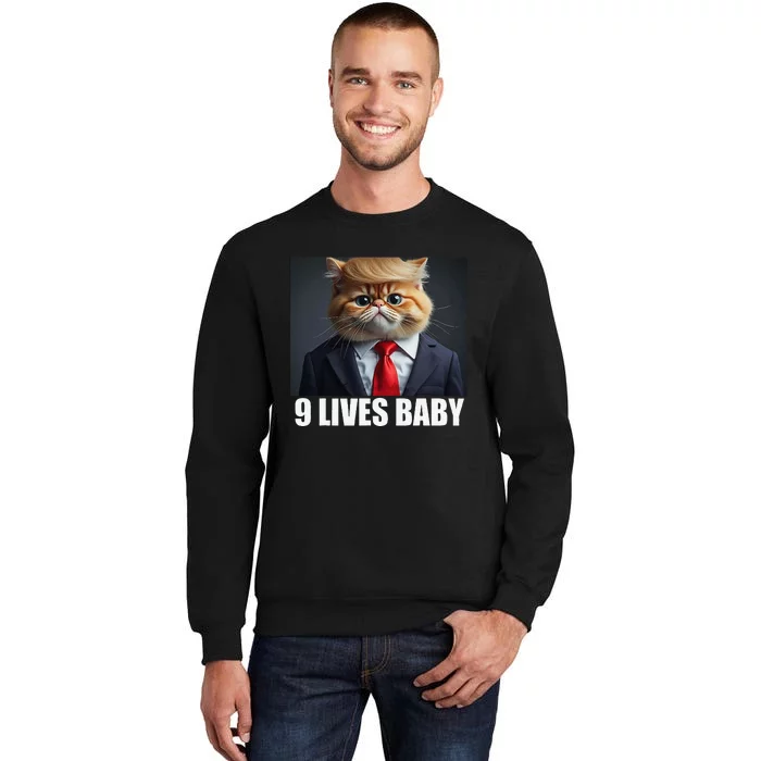 Cat Trump 9 Lives Baby Gift Tall Sweatshirt