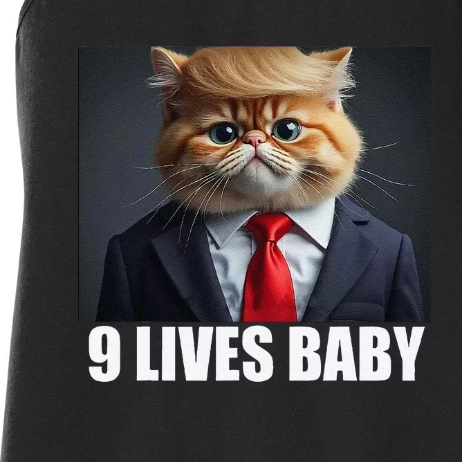 Cat Trump 9 Lives Baby Gift Women's Racerback Tank