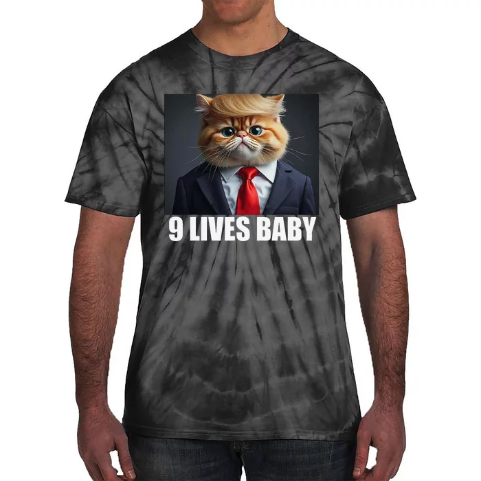 Cat Trump 9 Lives Baby Gift Tie-Dye T-Shirt