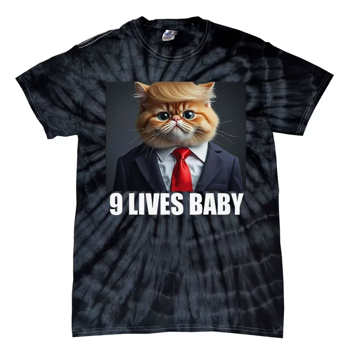 Cat Trump 9 Lives Baby Gift Tie-Dye T-Shirt