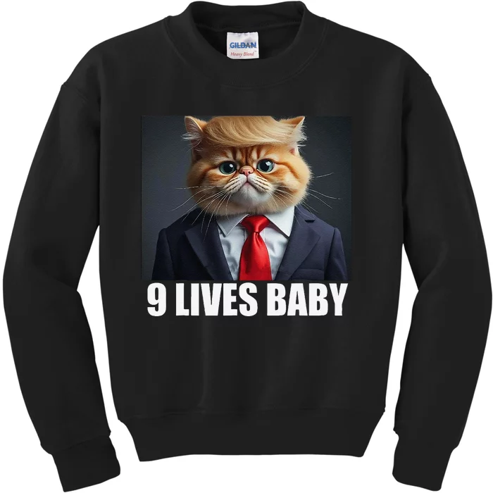 Cat Trump 9 Lives Baby Gift Kids Sweatshirt