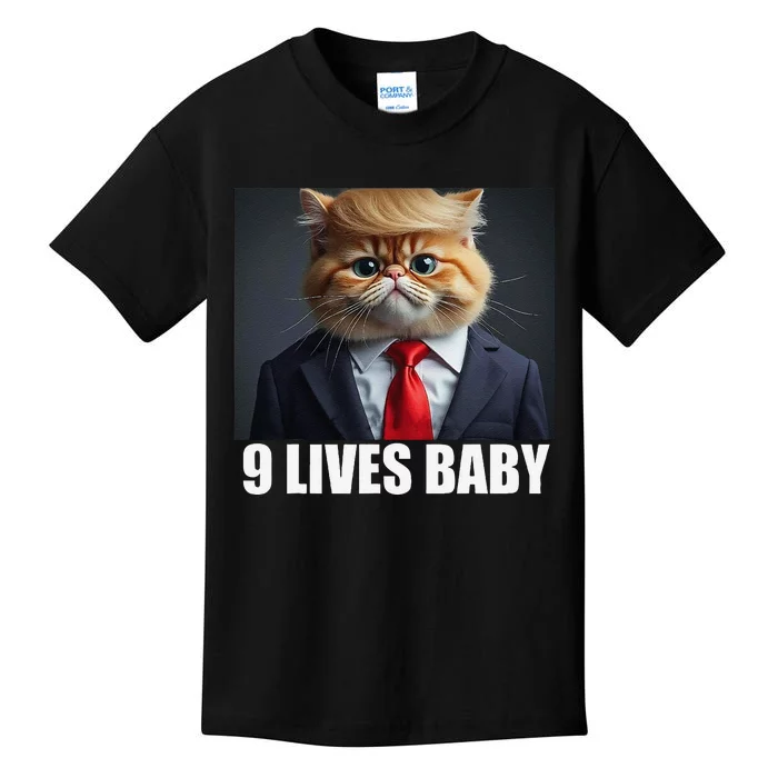 Cat Trump 9 Lives Baby Gift Kids T-Shirt