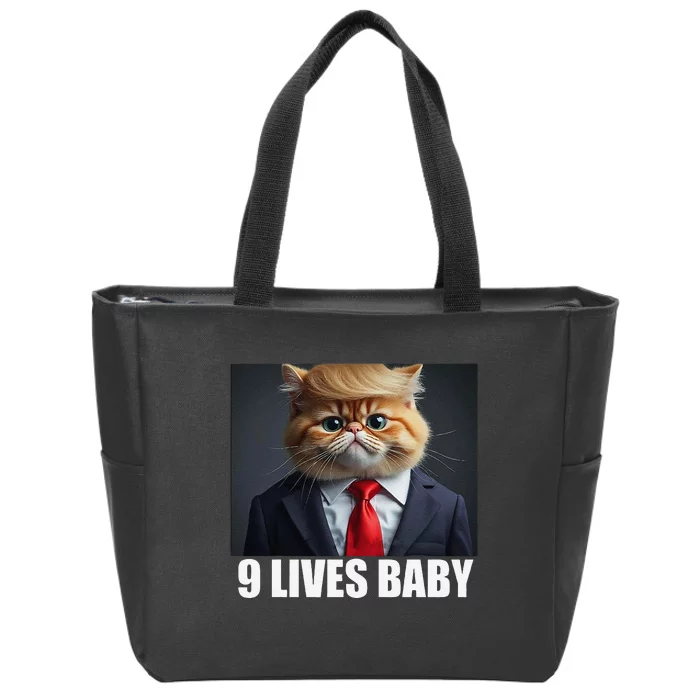 Cat Trump 9 Lives Baby Gift Zip Tote Bag