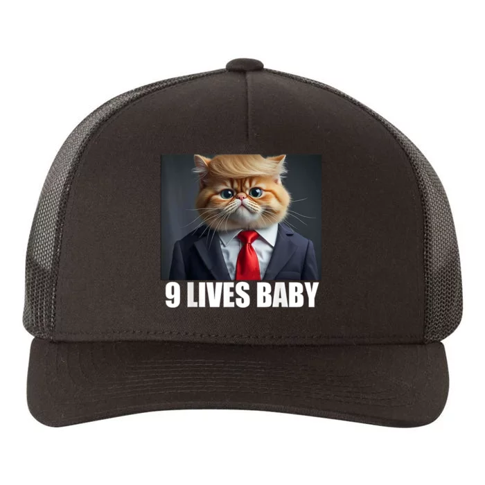 Cat Trump 9 Lives Baby Yupoong Adult 5-Panel Trucker Hat