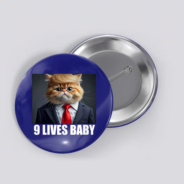 Cat Trump 9 Lives Baby Button