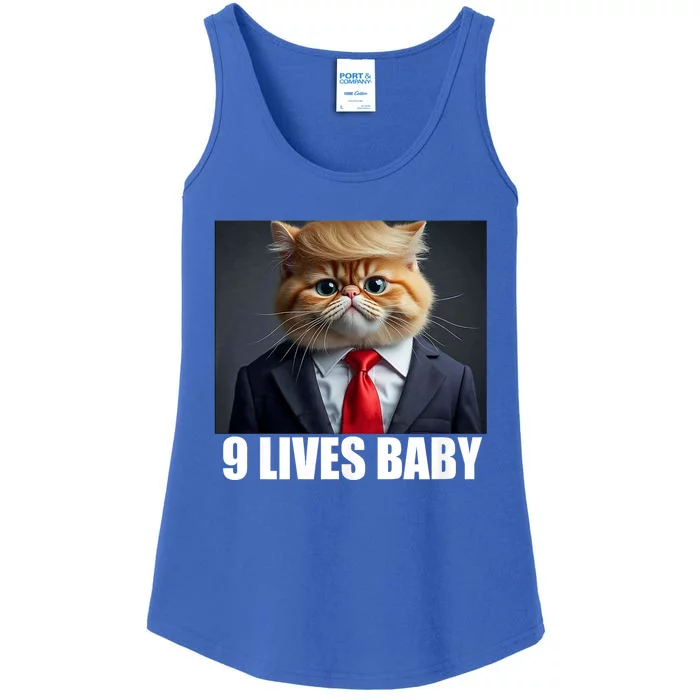 Cat Trump 9 Lives Baby Ladies Essential Tank