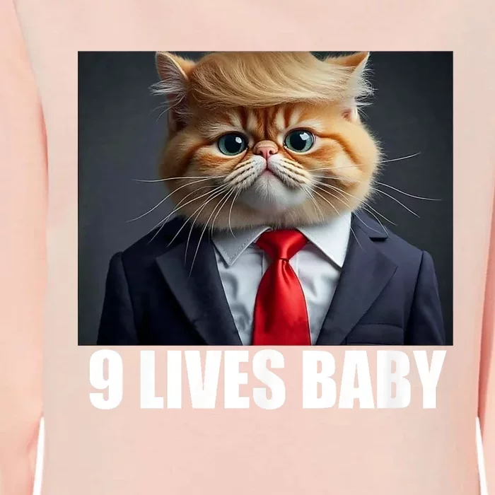 Cat Trump 9 Lives Baby Womens California Wash Sweatshirt