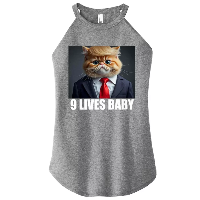 Cat Trump 9 Lives Baby Women’s Perfect Tri Rocker Tank