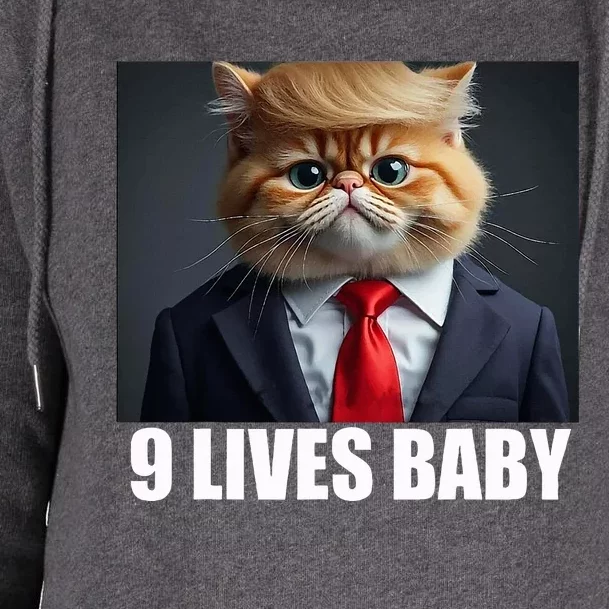 Cat Trump 9 Lives Baby Womens Funnel Neck Pullover Hood