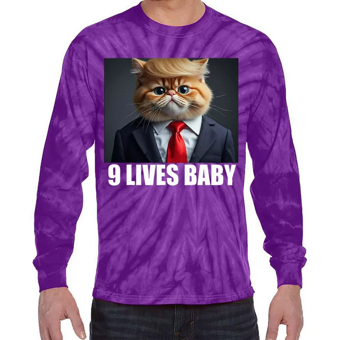 Cat Trump 9 Lives Baby Tie-Dye Long Sleeve Shirt