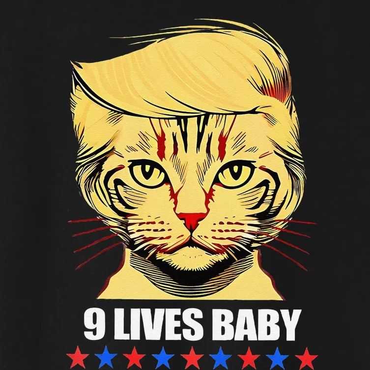 Cat Trump 9 Lives Baby Women's Crop Top Tee