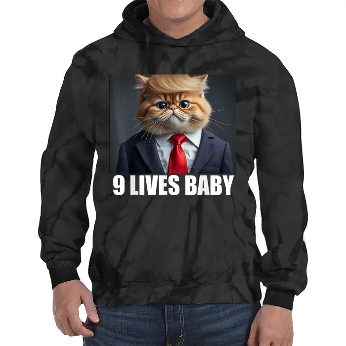 Cat Trump 9 Lives Baby Funny Tie Dye Hoodie