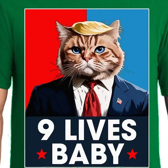 Cat Trump 9 Lives Baby Funny Trump Cat 9 Lives Baby Pajama Set