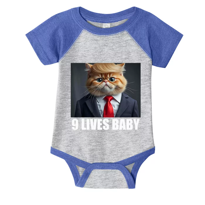 Cat Trump 9 Lives Baby Infant Baby Jersey Bodysuit