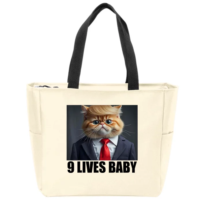 Cat Trump 9 Lives Baby Zip Tote Bag