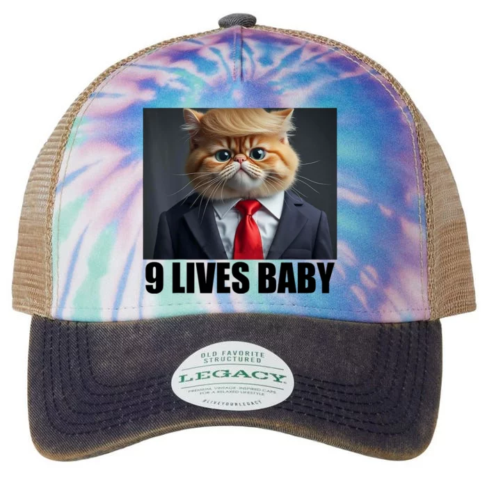 Cat Trump 9 Lives Baby Legacy Tie Dye Trucker Hat