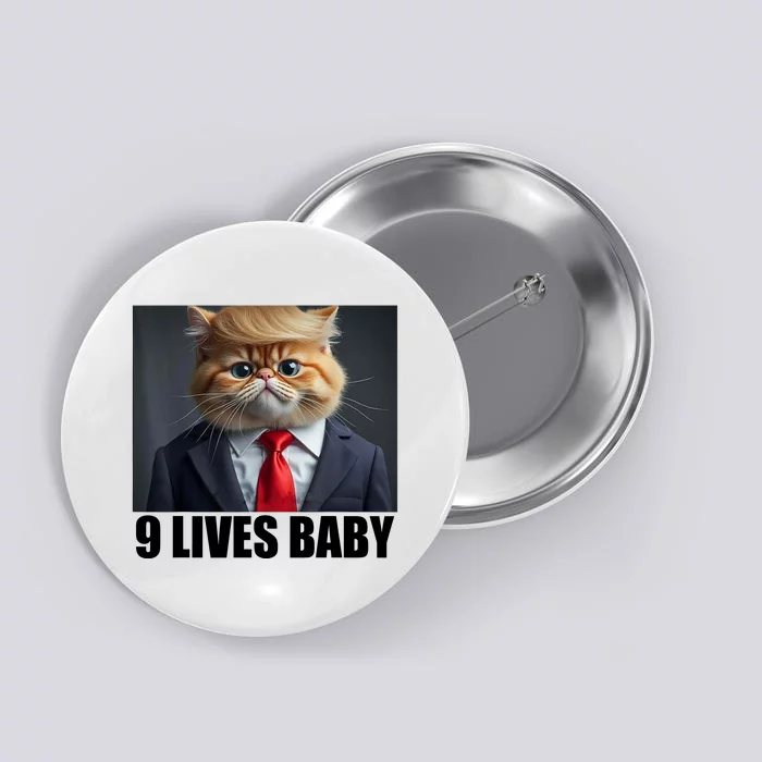 Cat Trump 9 Lives Baby Button