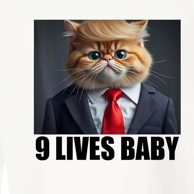 Cat Trump 9 Lives Baby Cropped Pullover Crew