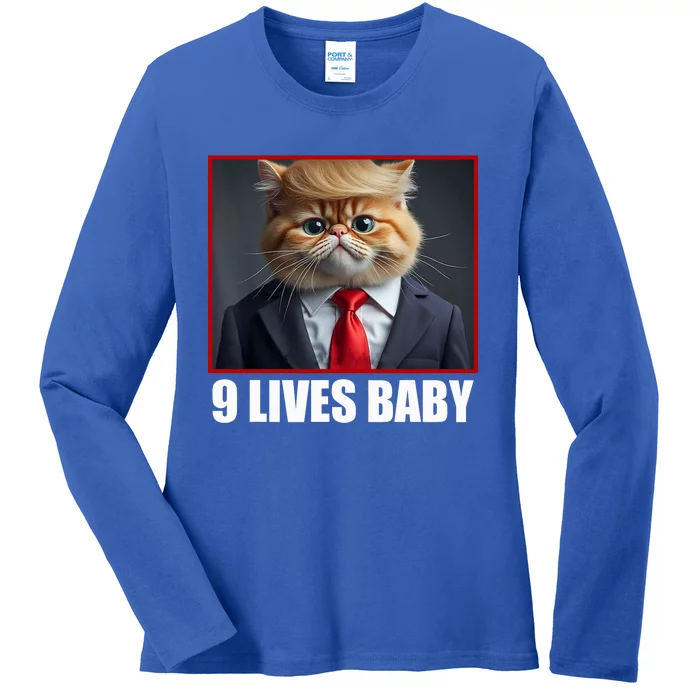 Cat Trump 9 Lives Baby Ladies Long Sleeve Shirt