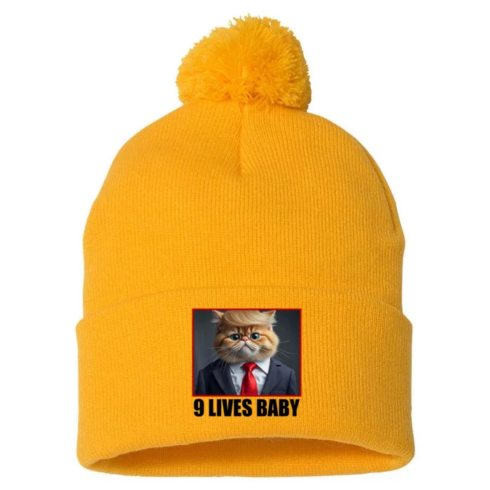 Cat Trump 9 Lives Baby Pom Pom 12in Knit Beanie