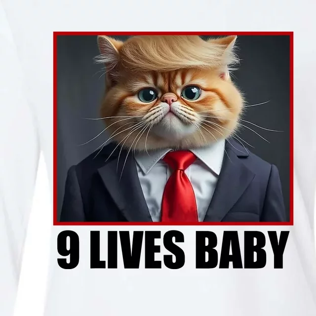 Cat Trump 9 Lives Baby Womens Cotton Relaxed Long Sleeve T-Shirt