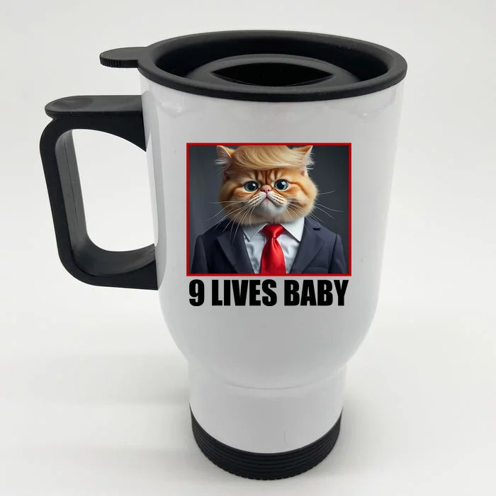 Cat Trump 9 Lives Baby Front & Back Stainless Steel Travel Mug