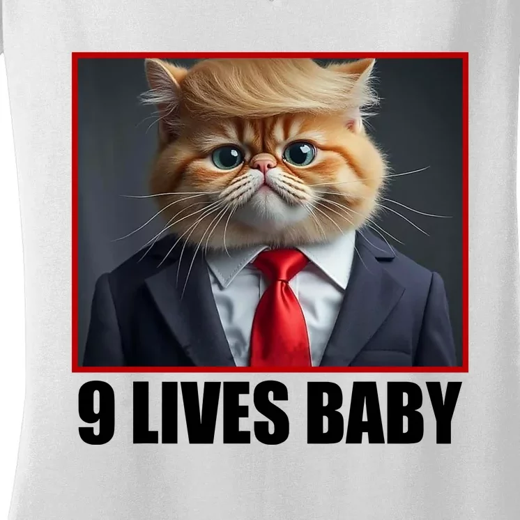 Cat Trump 9 Lives Baby Women's V-Neck T-Shirt