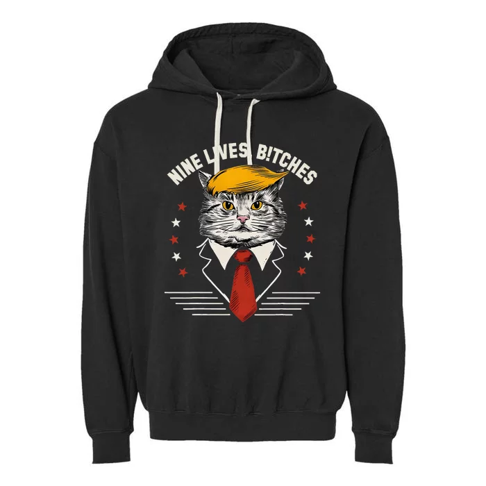 Cat Trump 9 Lives Garment-Dyed Fleece Hoodie