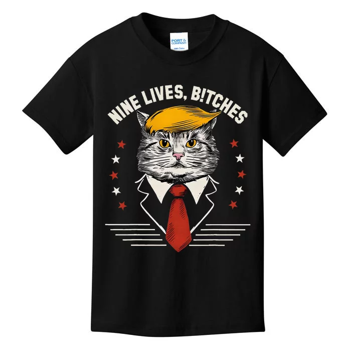 Cat Trump 9 Lives Kids T-Shirt