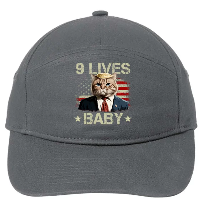 Cat Trump 9 Lives Baby Funny Trump Cat 9 Lives Baby 7-Panel Snapback Hat