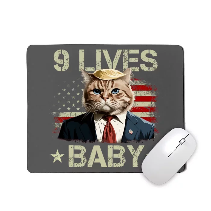 Cat Trump 9 Lives Baby Funny Trump Cat 9 Lives Baby Mousepad