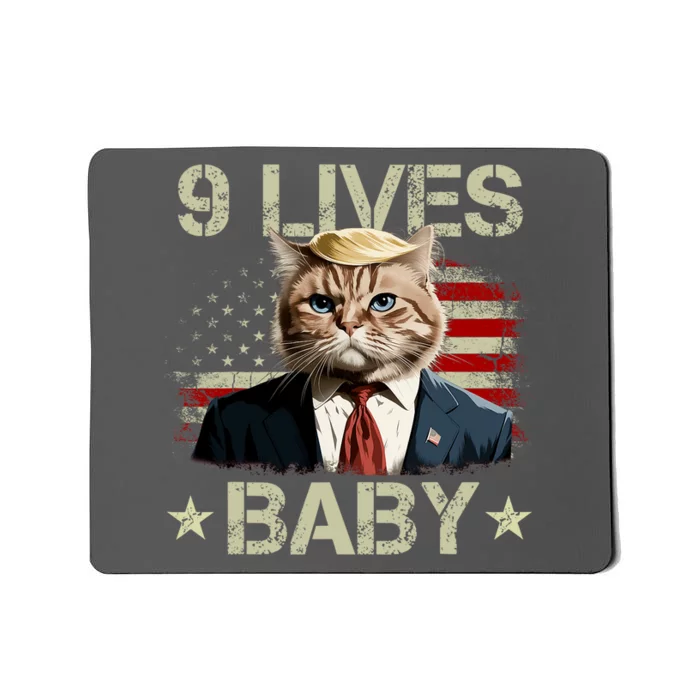 Cat Trump 9 Lives Baby Funny Trump Cat 9 Lives Baby Mousepad