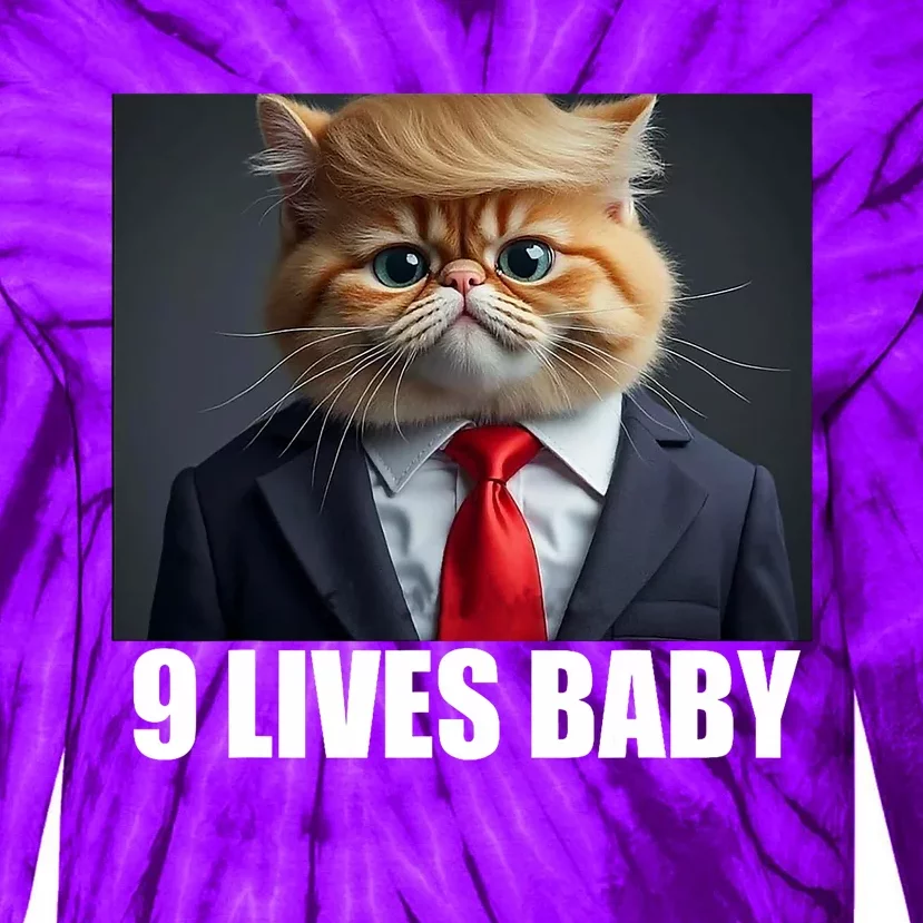 Cat Trump 9 Lives Baby Tie-Dye Long Sleeve Shirt