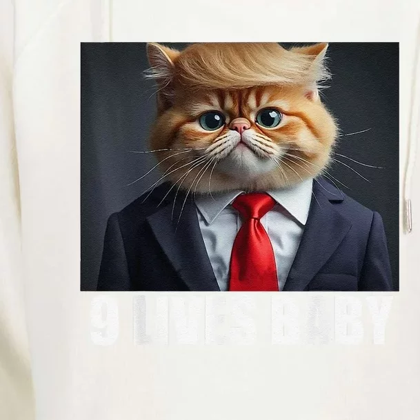 Cat Trump 9 Lives Baby Womens Funnel Neck Pullover Hood