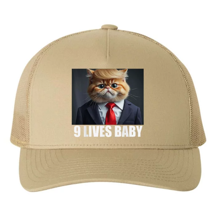 Cat Trump 9 Lives Baby Yupoong Adult 5-Panel Trucker Hat