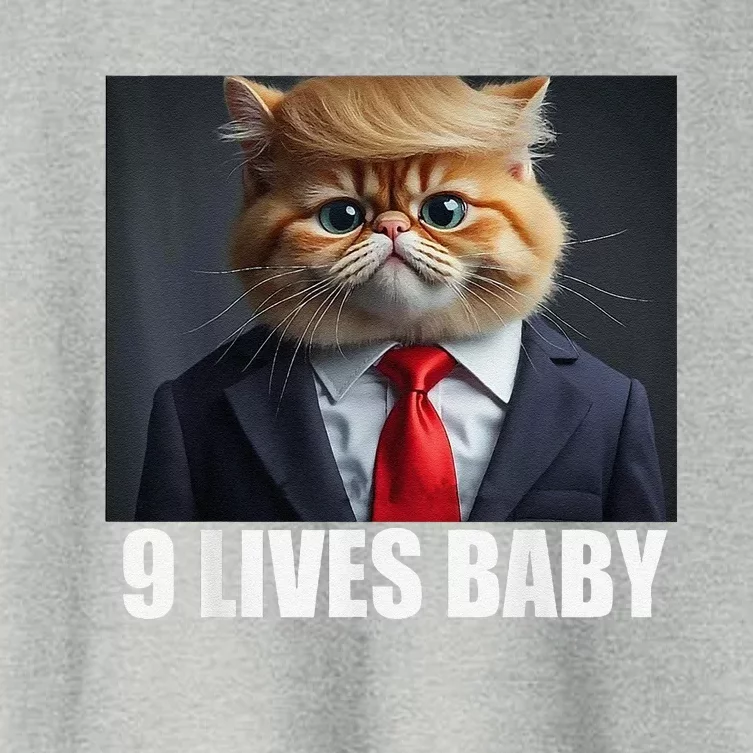 Cat Trump 9 Lives Baby Women's Crop Top Tee