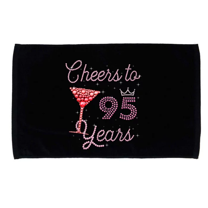 Cheers To 95 Years 95th Birthday Present 95 Years Old Bday Microfiber Hand Towel