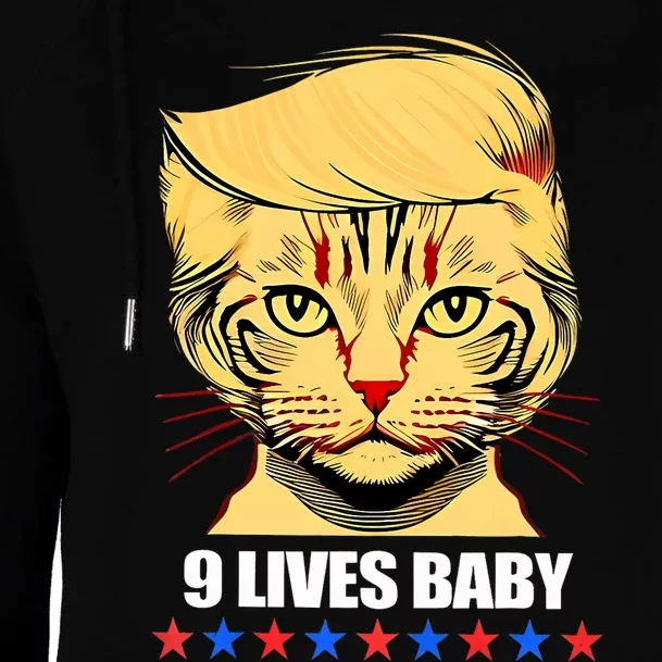 Cat Trump 9 Lives Baby Womens Funnel Neck Pullover Hood