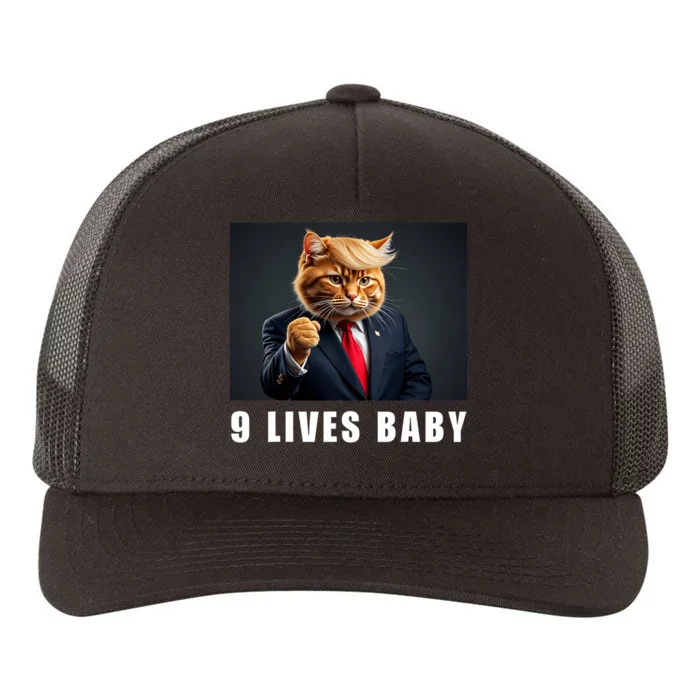 Cat Trump 9 Lives Baby Yupoong Adult 5-Panel Trucker Hat