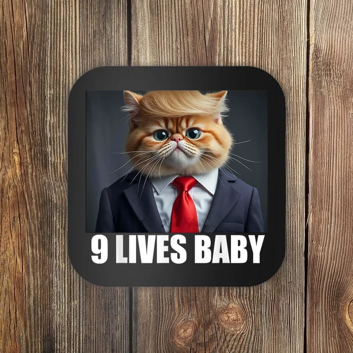 Cat Trump 9 Lives Baby Coaster