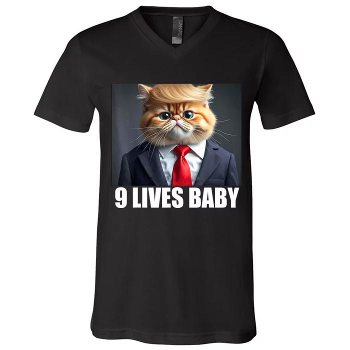 Cat Trump 9 Lives Baby V-Neck T-Shirt